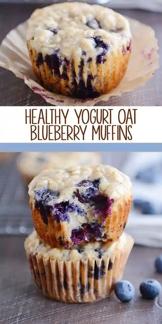 Healthy Yogurt Oat Blueberry Muffins Recipe | Healthy yogurt oat muffin recipe, Healthy breakfast muffin with yogurt, Breakfast recipes