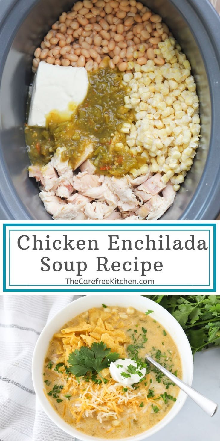 Easy Green Enchilada Chicken Soup - The Carefree Kitchen