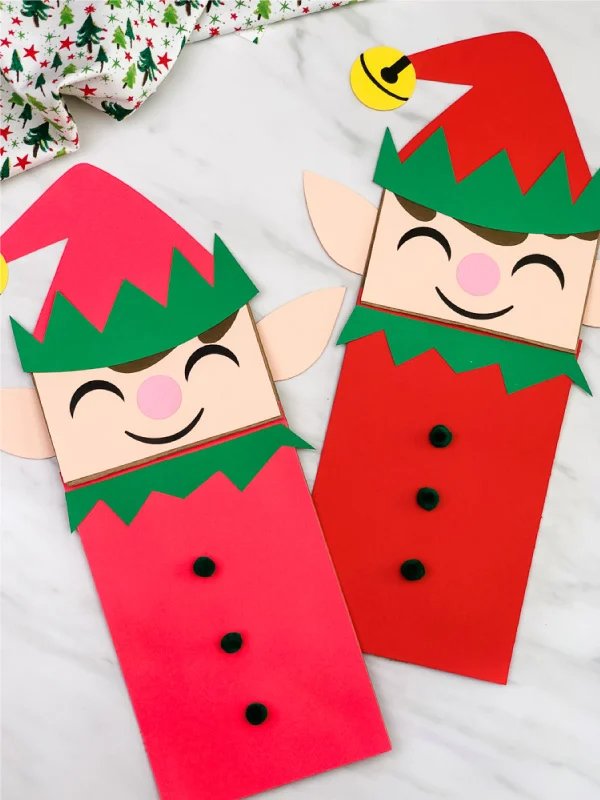 Elf Paper Bag Craft For Kids [Free Template]