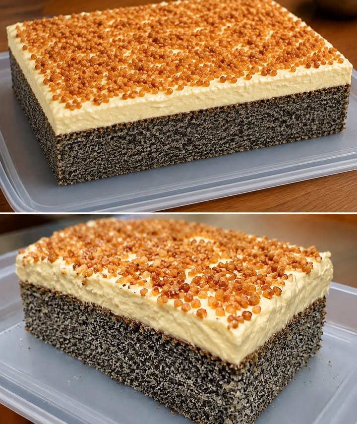 Schneller Mohnkuchen ohne Boden in 15 Minuten