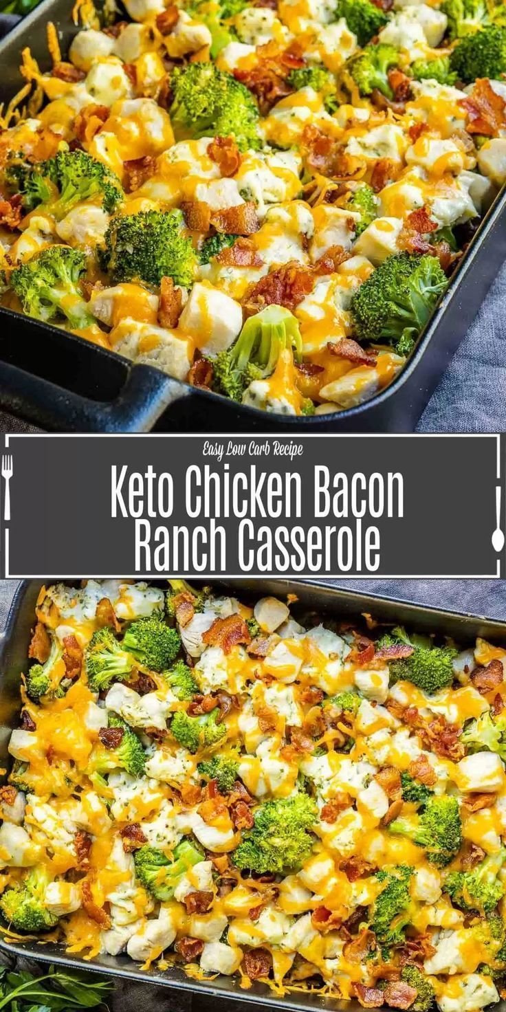 Chicken Bacon Ranch Casserole That's Keto