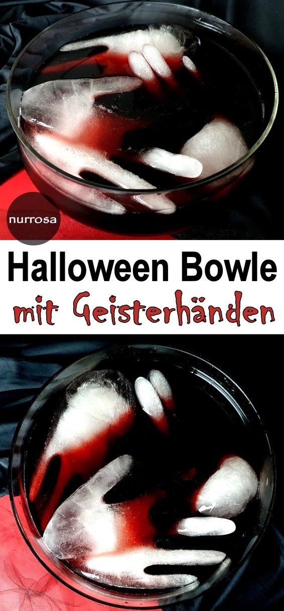 Halloween Bowle mit Geisterhänden