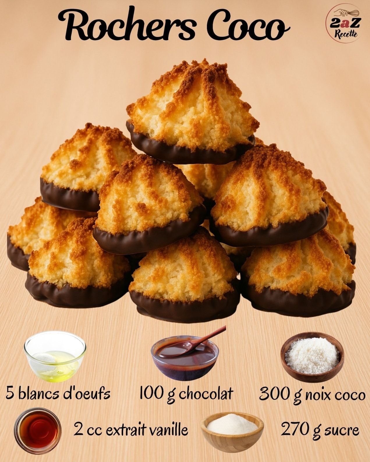 Rochers Coco Pr&eacute;paration 1. Pr&eacute;chauffer le four &agrave; 180&deg; chaleur traditionnelle. 2. Disposer une feuille sulfuris&eacute;e sur &hellip; | Biscotti, Cuisson, Petits g&acirc;teaux