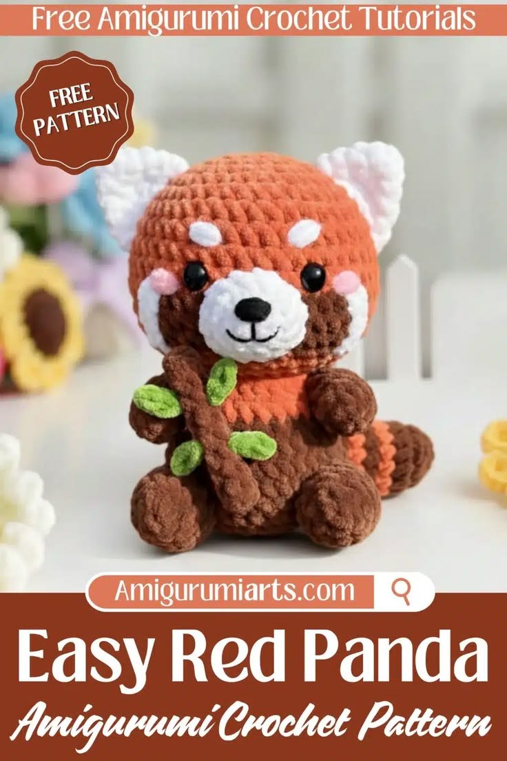 Crochet your own adorable red panda amigurumi