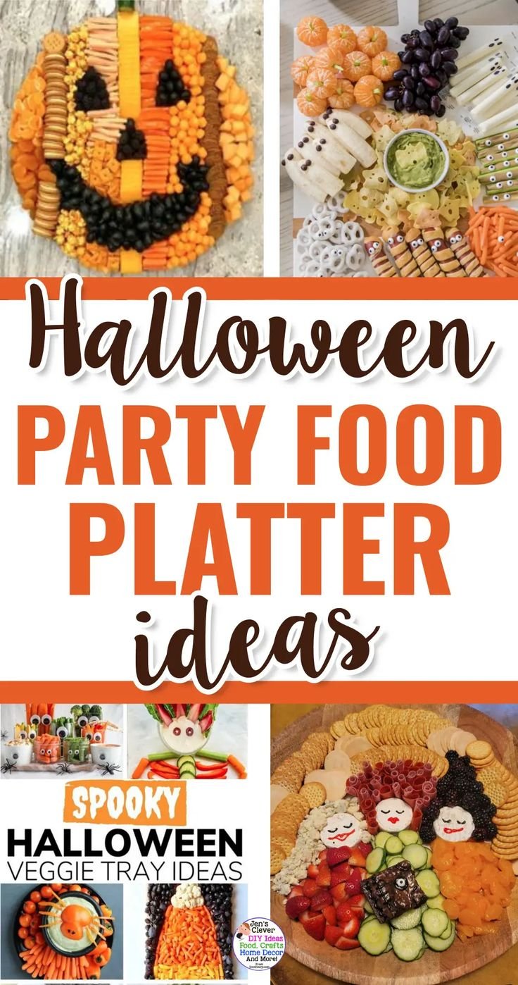 57 Make Ahead Party Food Platters For A Crowd - Budget-Friendly Party Food | Halloween platter ideas for kids, Halloween party appetizer platter, Halloween party snack platter