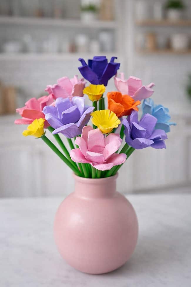 How to Make Egg Carton Flowers