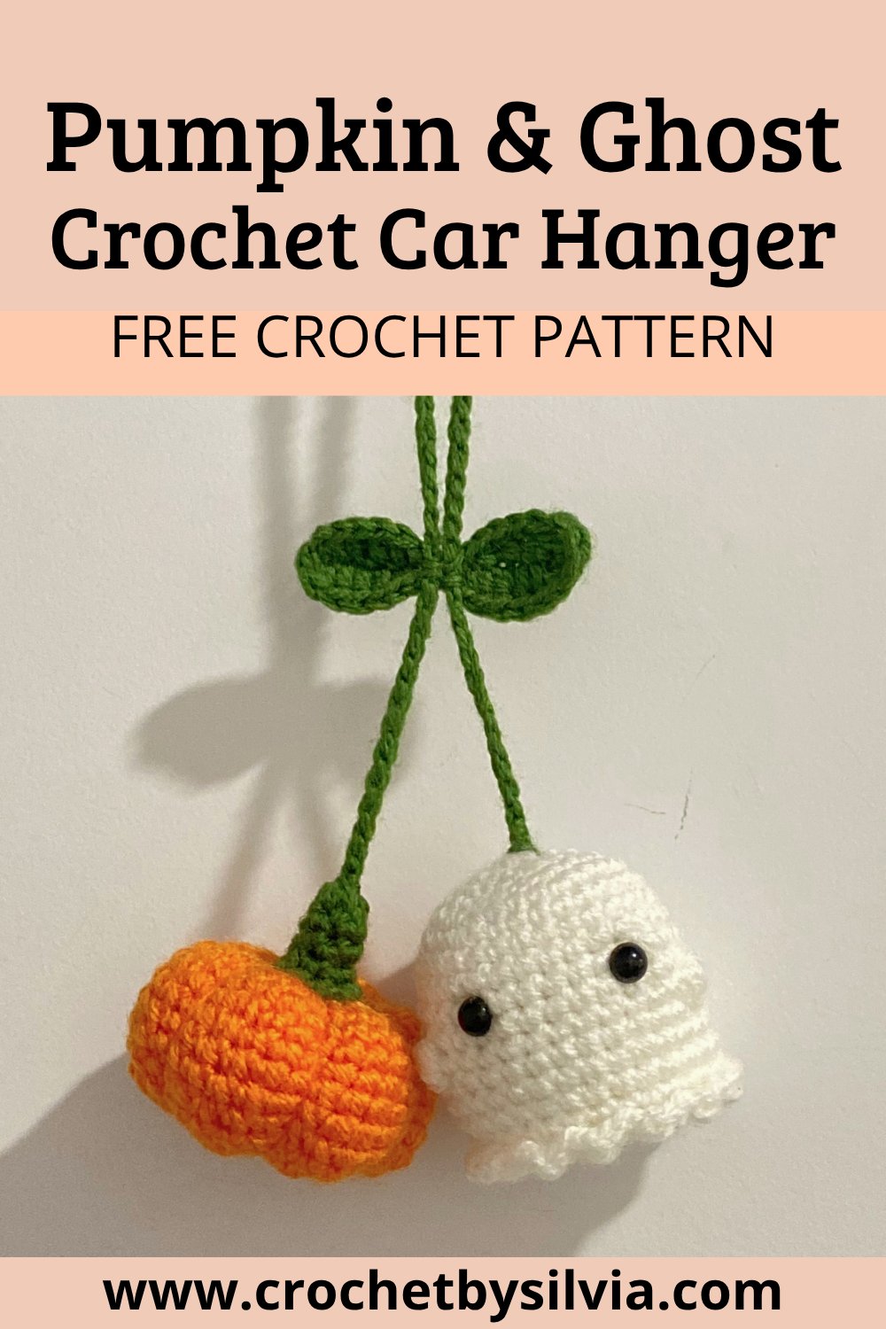 Free Crochet Pumpkin & Ghost Car Hanger Pattern 🎃