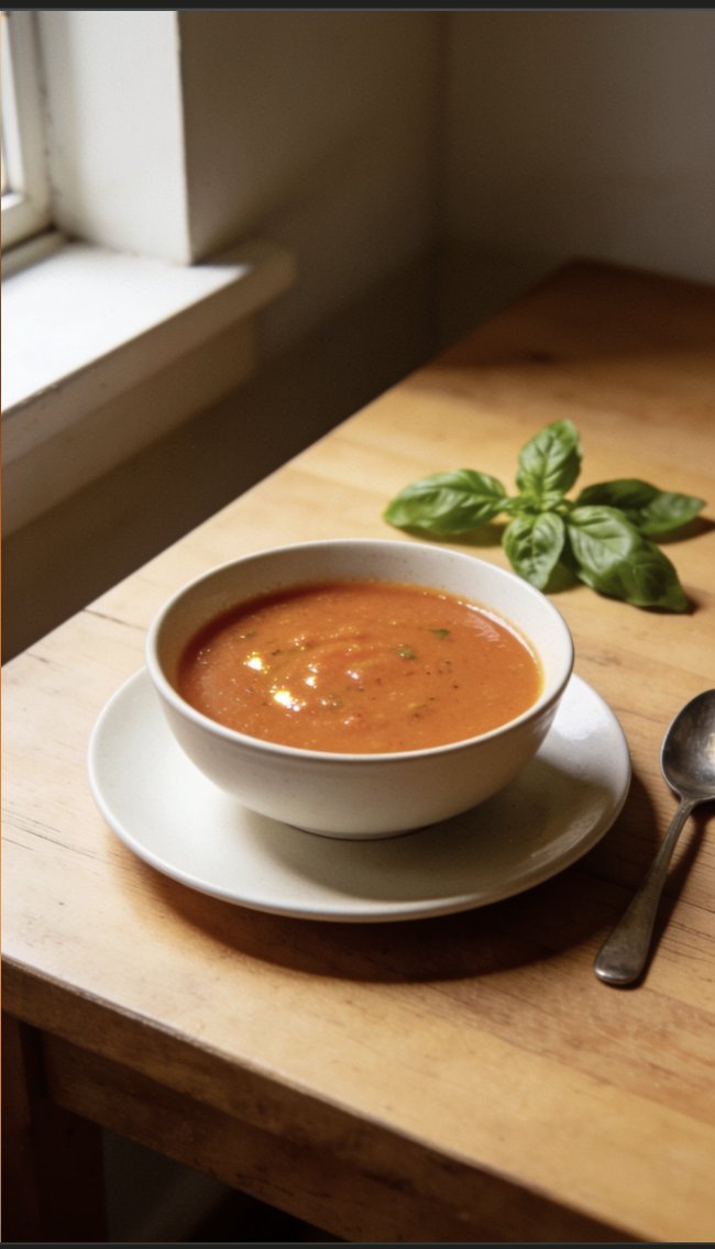 Light Roasted Tomato Basil Soup
