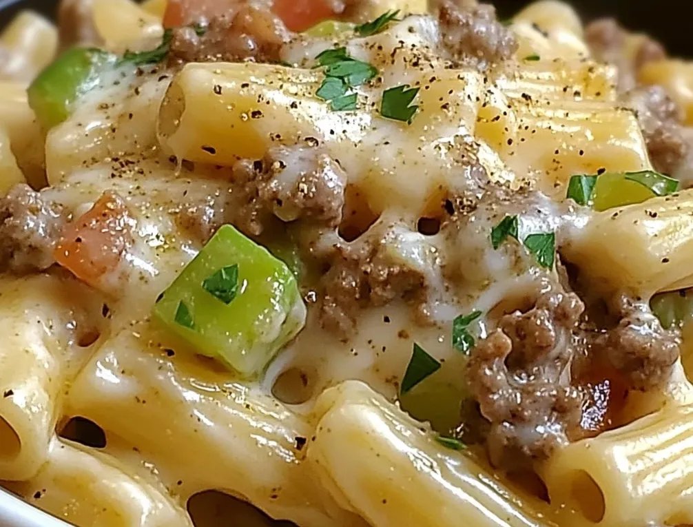 Easy Philly Cheese Steak Pasta Recipe with Beef for Family Dinner