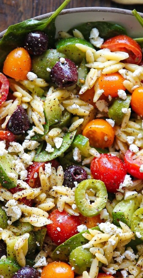 Orzo Salad with Cherry Tomatoes and Feta
