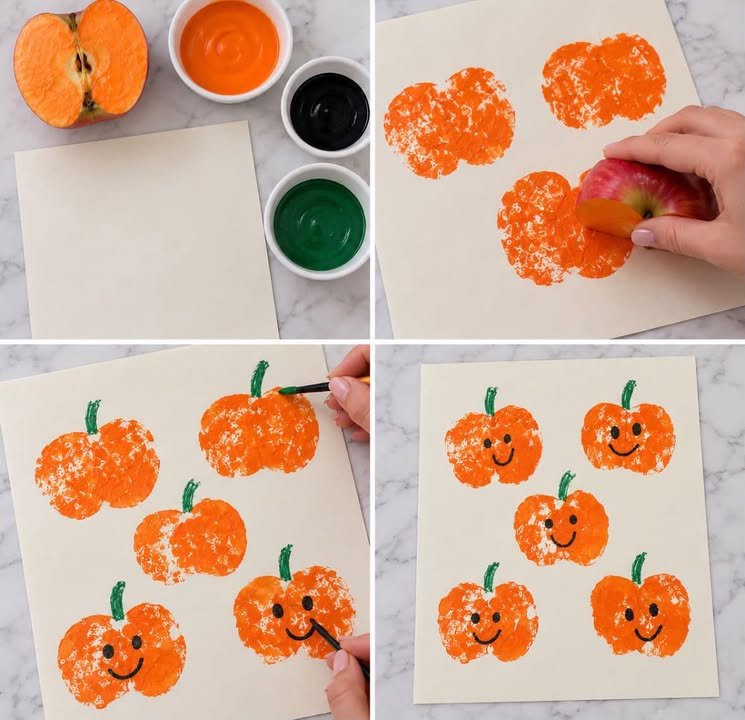 Easy Apple Pumpkin Craft Idea 6 Apple Pumpkin Craft 🍏 🎃