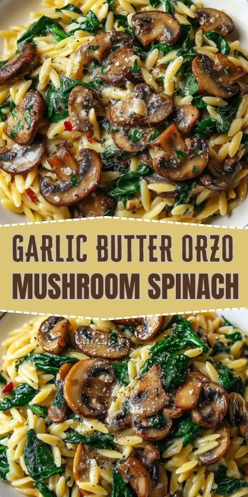 Garlic Butter Orzo with Mushrooms and Spinach Magic