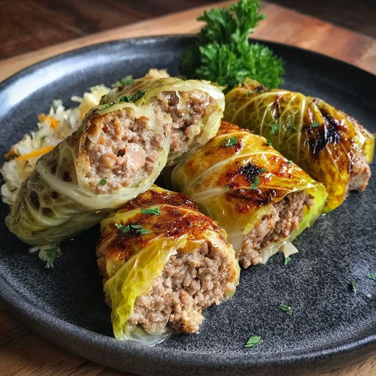 Voici une recette de choux farcis à la viande:

 Ingrédients:
- 1 gros chou
- 500 g de viande hachée (bœuf ou porc)
- 1 … | Gousse d ail, Bouillie, Le chou