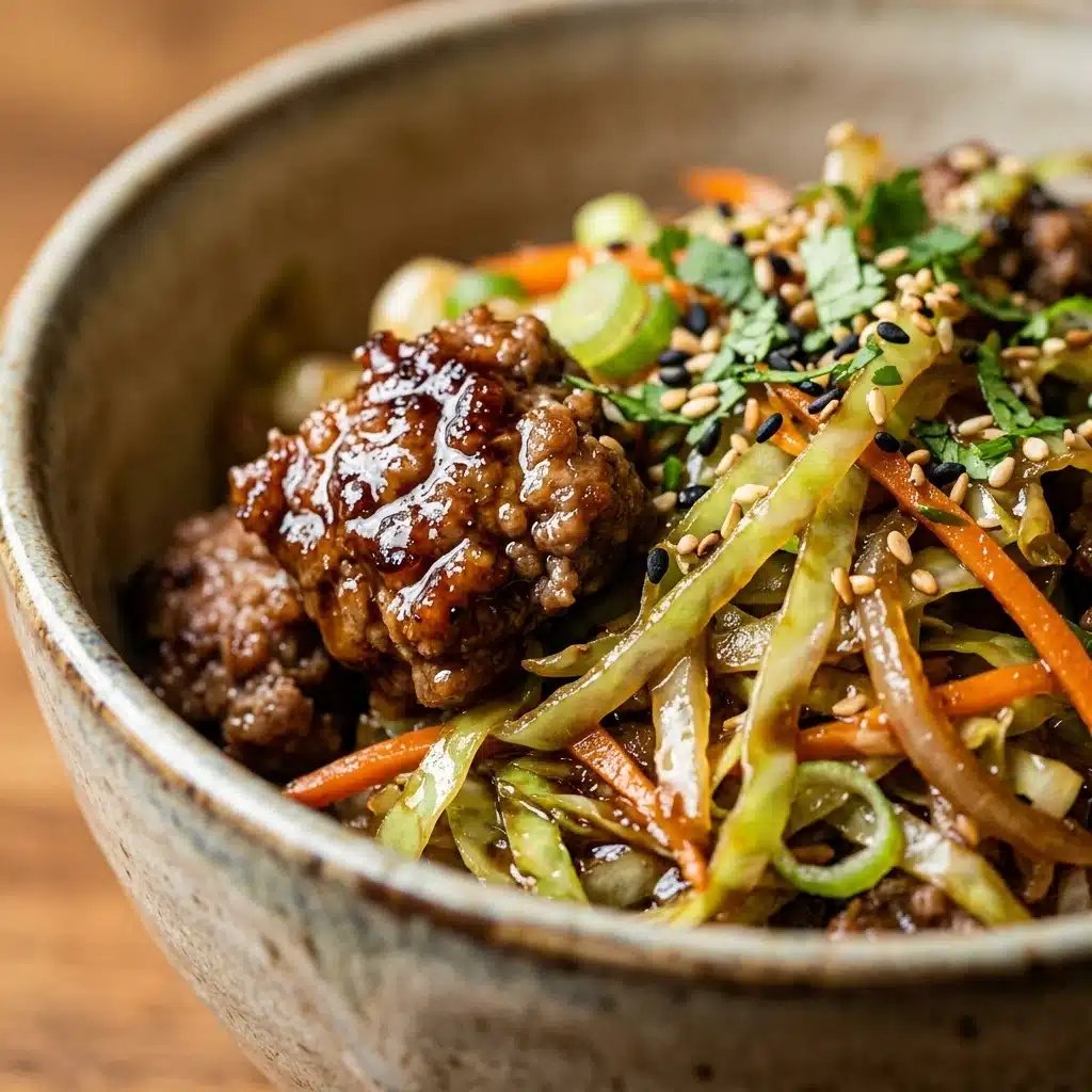 Beef Cabbage Egg Roll Bowl