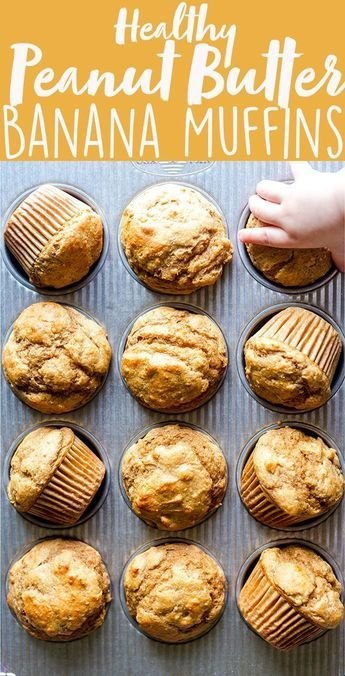 Healthy Peanut Butter Banana Muffins with Maple Syrup