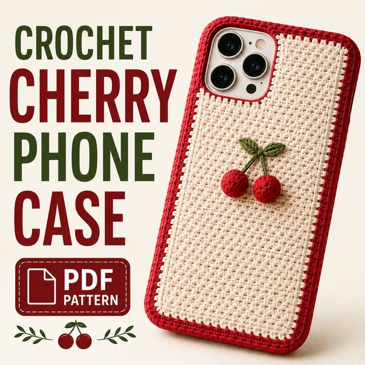 Crochet Cherry Phone Case Pattern Tutorial 6 Crochet Cherry Phone Case Pattern Tutorial