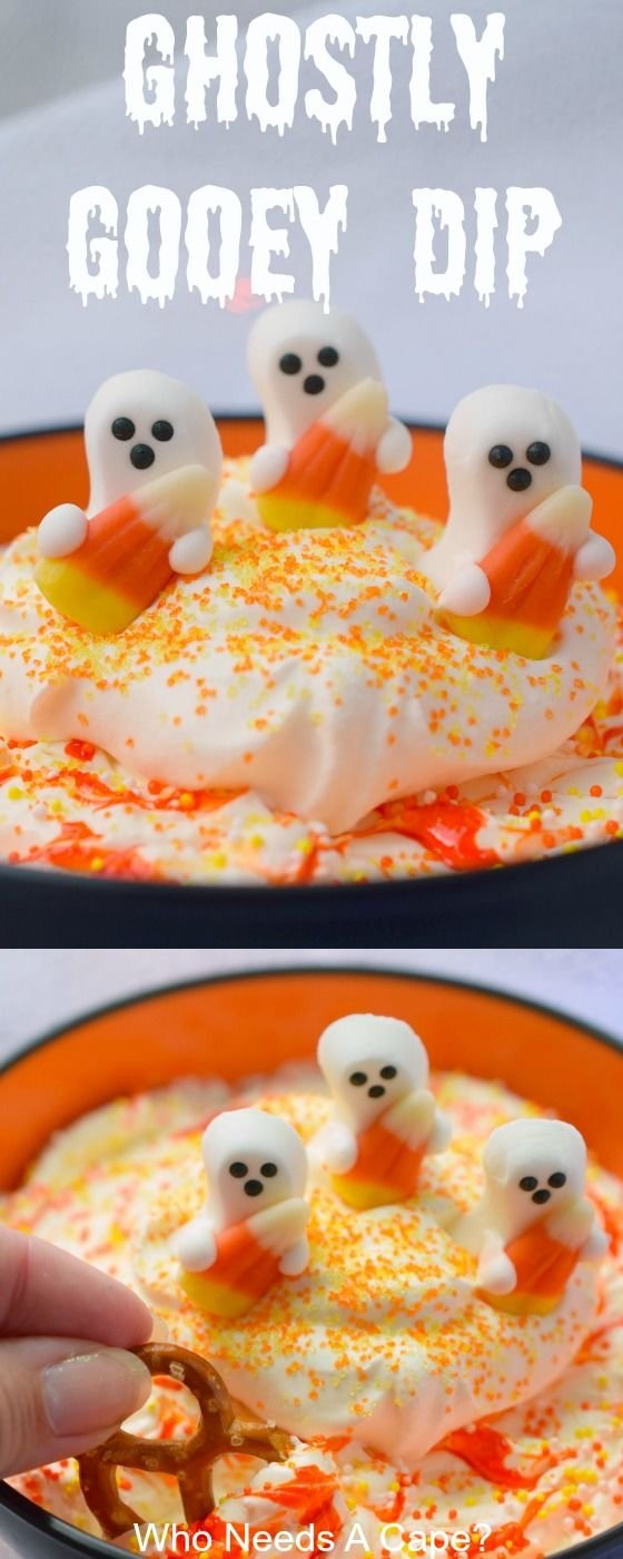 Ghostly Gooey Dip for Halloween Party | Halloween dips for kids, Halloween dessert dips for parties, Halloween sweet dips for parties