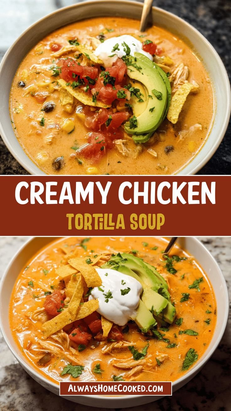 Creamy Chicken Tortilla Soup Recipe