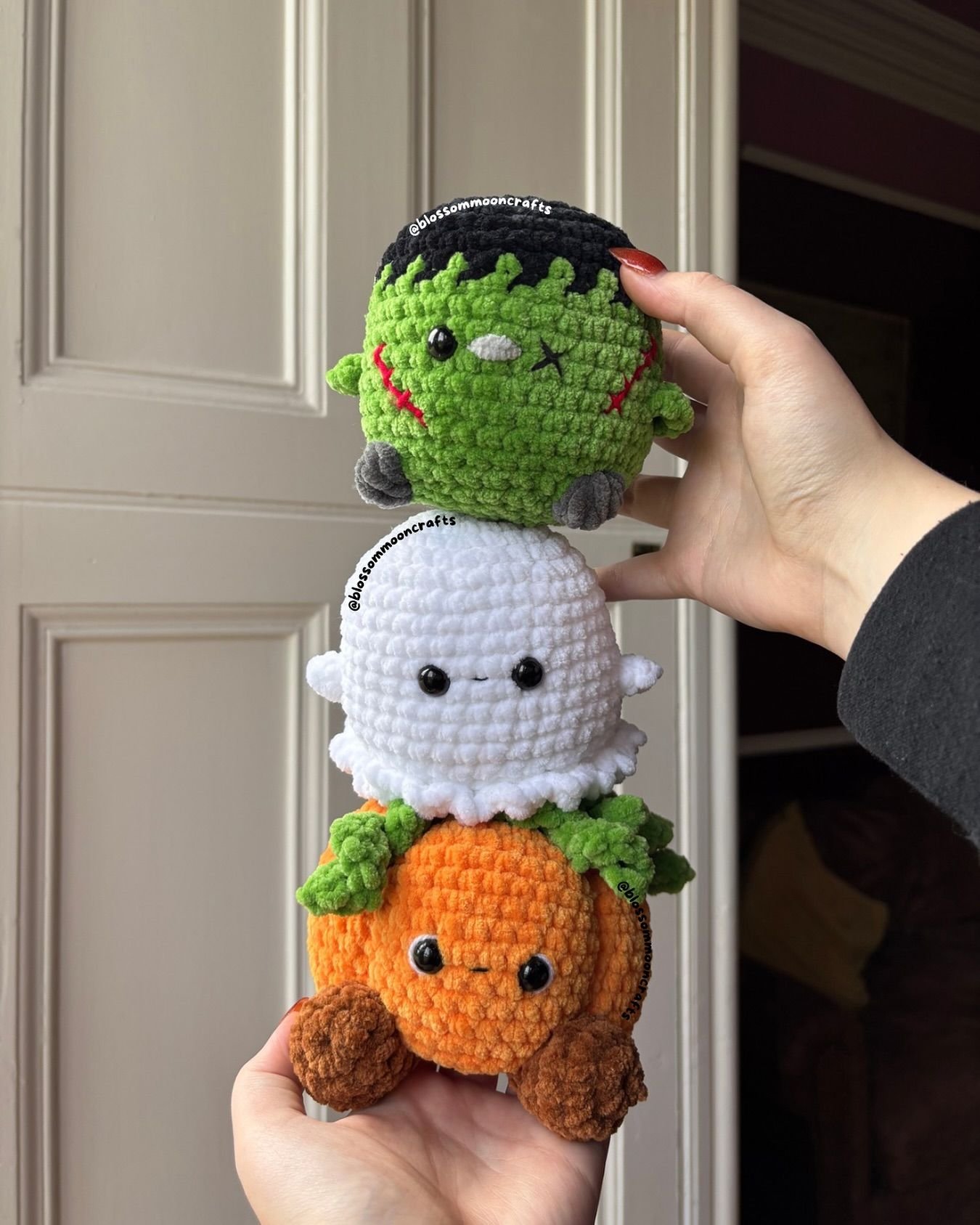 Halloween trio crochet patterns 🧟👻🎃  I’ve been showing off a lot of Christmas stuff at the moment so I thought I woul… | Free crochet patterns halloween plushies, Crochet pattern for a pumpkin, Free crochet pattern for halloween