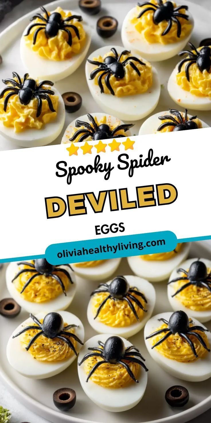 Creepy Spider Deviled Eggs – Halloween Party Favorite