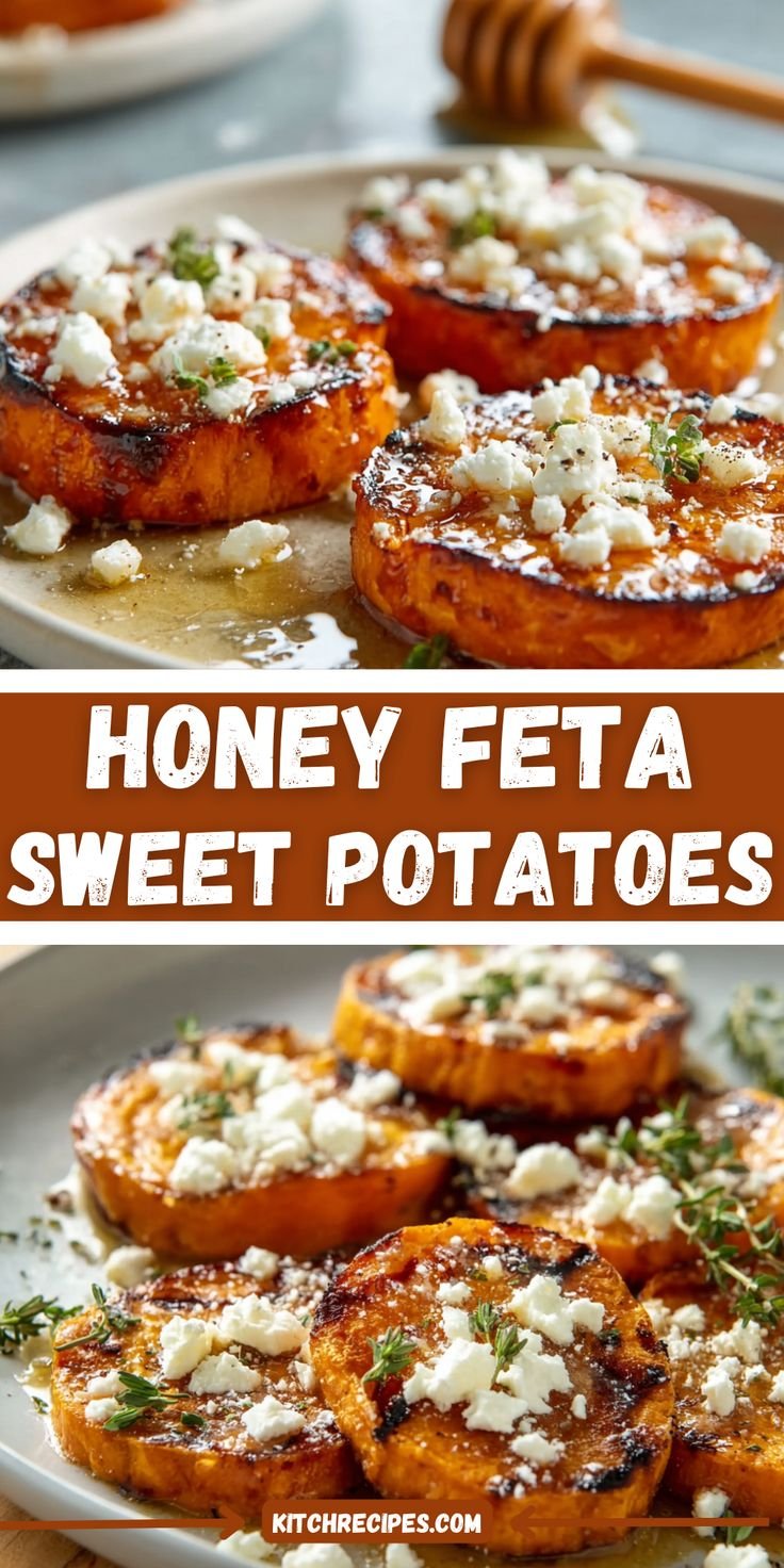 Roasted Sweet Potato Rounds with Honey and Feta Recipe