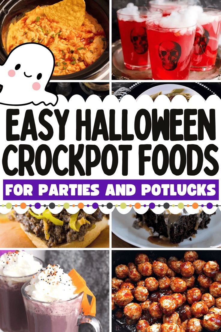 35 Spooky Good Halloween Crockpot Recipes for Parties & Potlucks | Halloween party food for kids easy, Halloween pot luck dishes, Halloween party food for teens