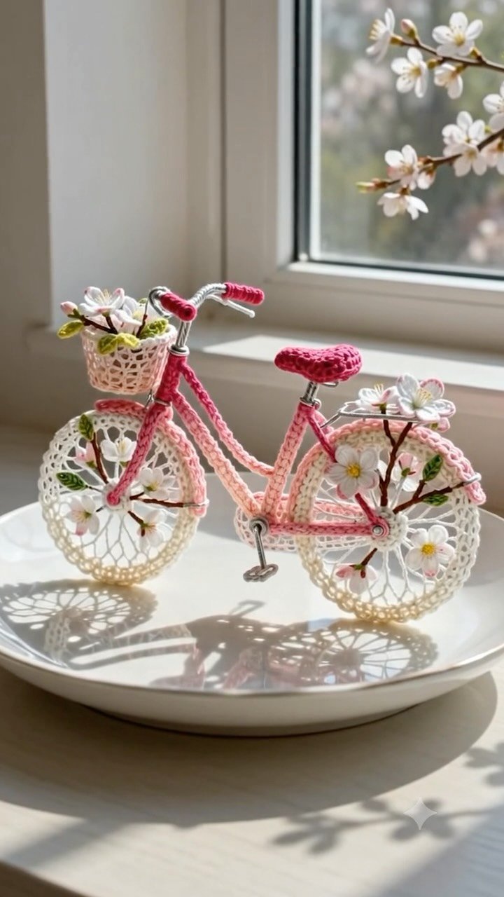 Pedaling into spring with this delicate crochet cherry blossom bike! 🌸🚲 Watch as I bring this tiny masterpiece to life, stitch by stitch in my sunny workshop.

#crocheting #handmadecraft #handmade #...