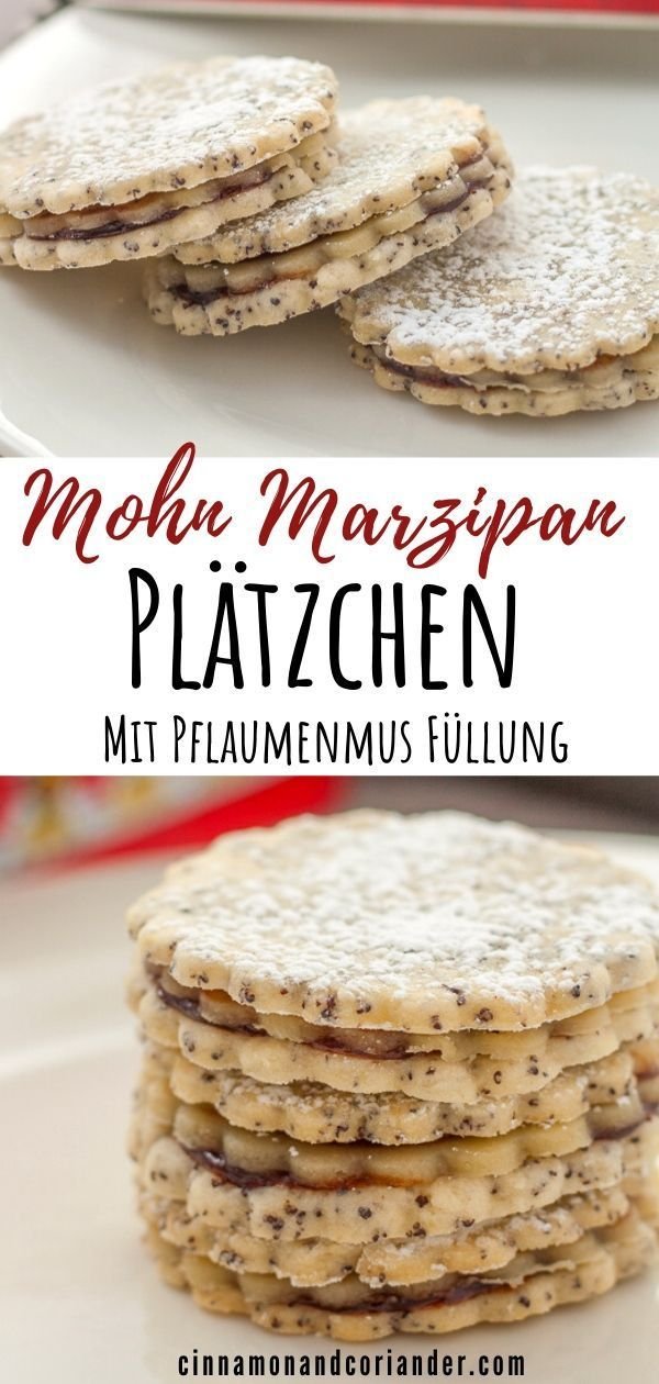 Mohn Marzipan Plätzchen mit Pflaumenmus {Powidl} - ein Keks - Traum für Marzipan-Fans