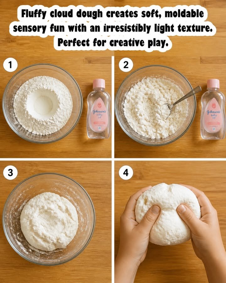 Fluffy cloud dough offers a soft and malleable sensory experience with an incredibly light texture. It's ideal for imaginative play.