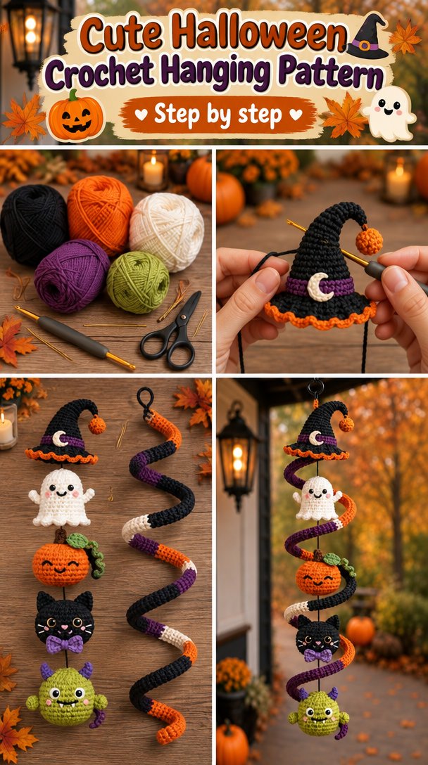 Cute Halloween Crochet Hanging Pattern