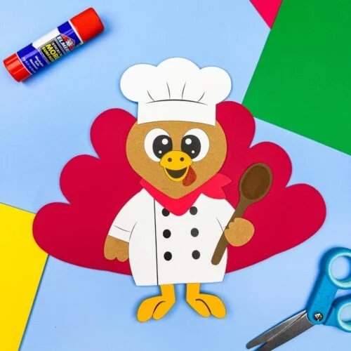 Chef Turkey Disguise Craft for Kids [Free PDF Template]