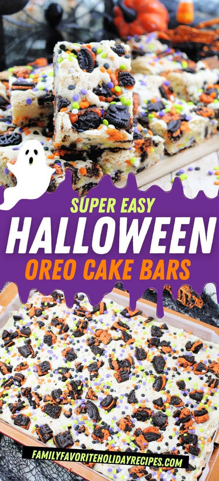 Easy Halloween Oreo Cake Bars