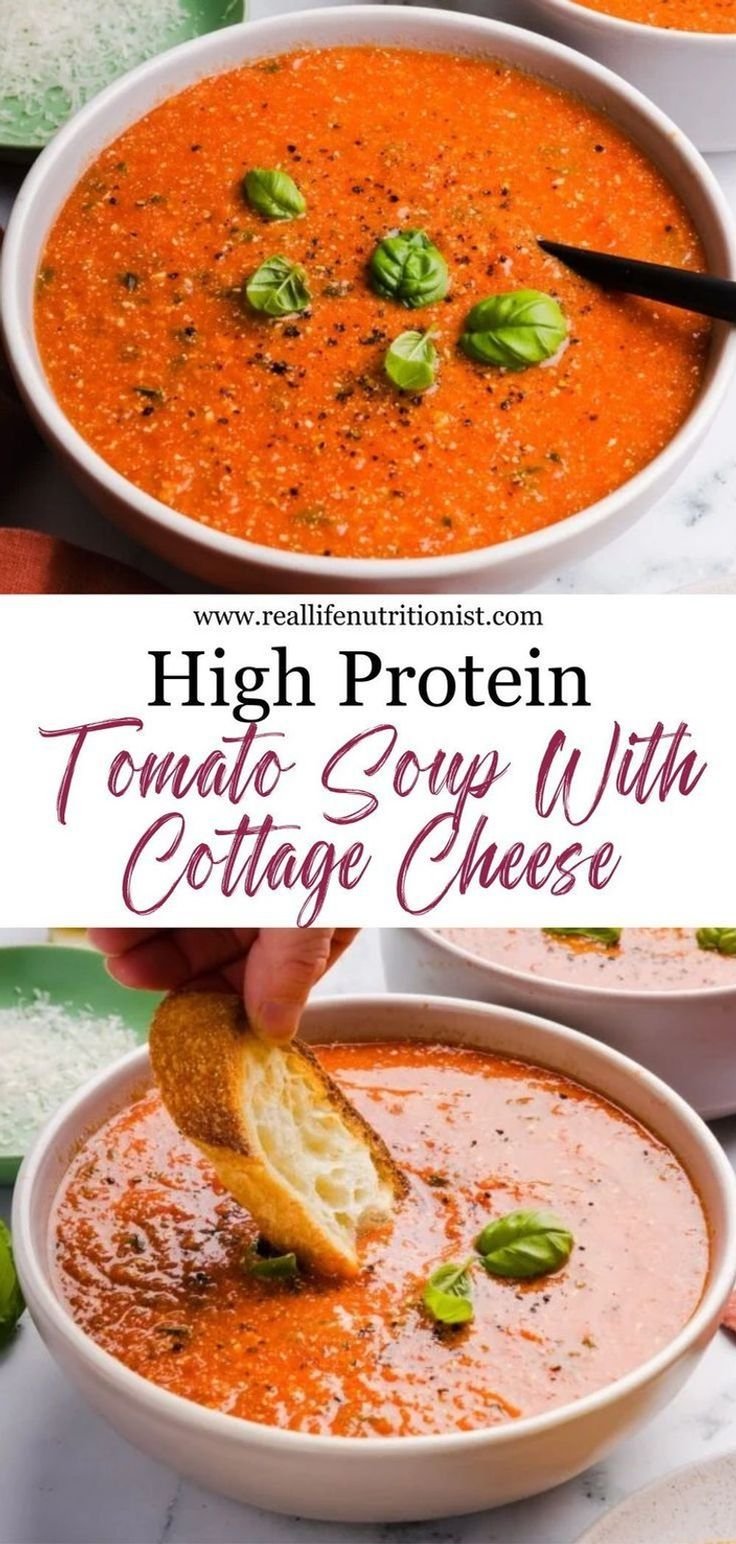High Protein Tomato Soup With Cottage Cheese