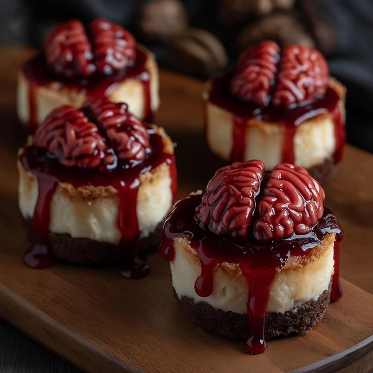 EASY RECIPE For Halloween Brain Cheesecake Recipe: Spooky Dessert (PDF Download)
