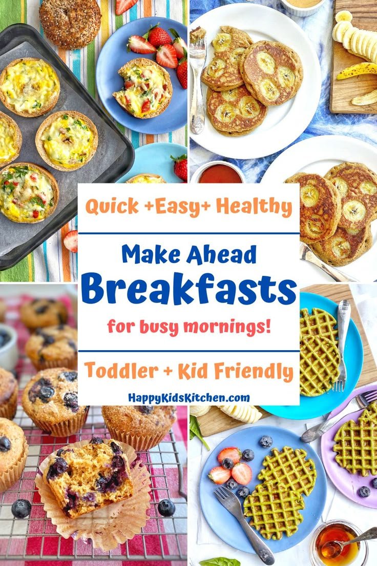Kid Friendly Make-Ahead Breakfasts | Breakfast meal ideas families, Easy make ahead toddler breakfast, Best breakfast for toddlers