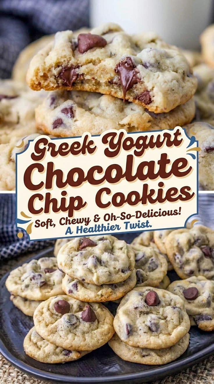 Greek Yogurt Chocolate Chip Cookies | Soft, Chewy, Easy Healthy Bakes