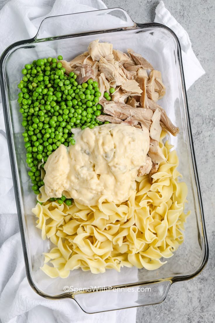Easy Chicken Noodle Casserole | Perfect for Busy Weeknights | Chicken casserole recipes without cheese, Leftover chicken recipes casserole, Canned chicken noodle casserole