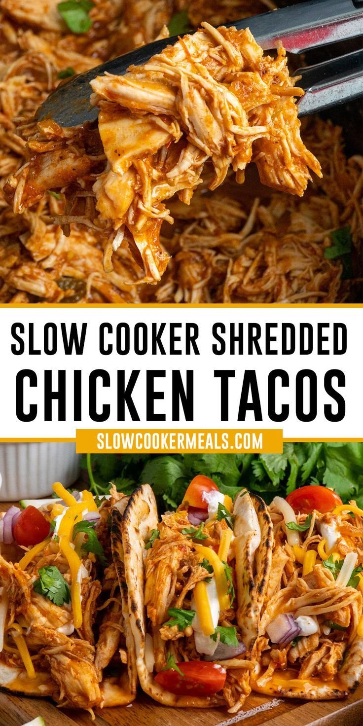 Slow Cooker Shredded Chicken Tacos
