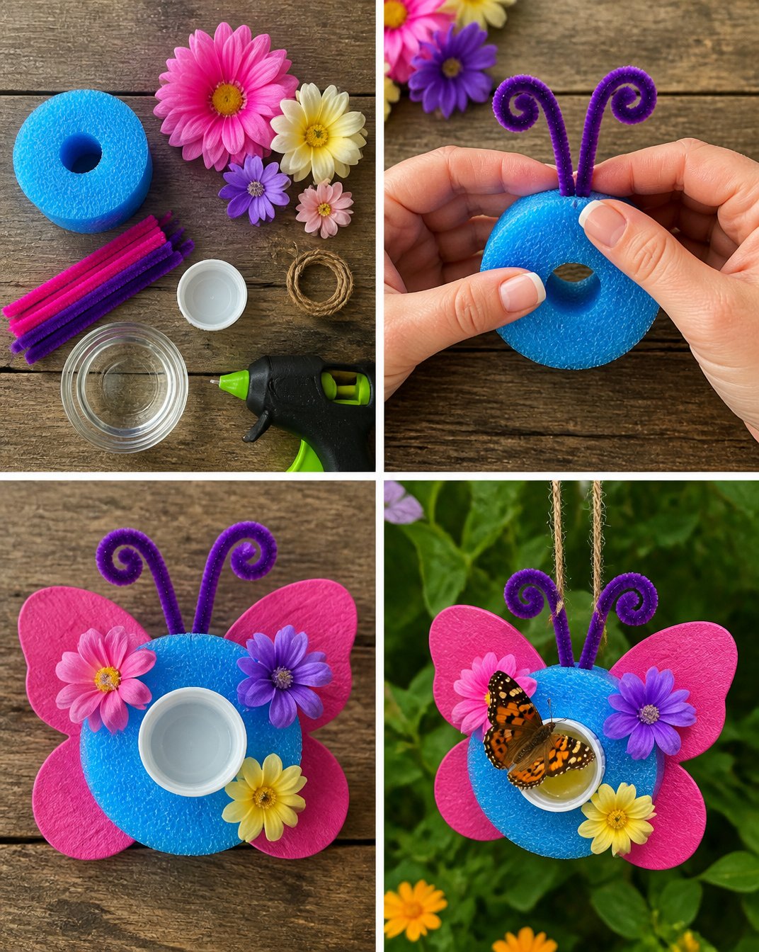 DIY Butterfly Nectar Station with Pool Noodles 21 DIY Butterfly Nectar Station Using Pool Noodles