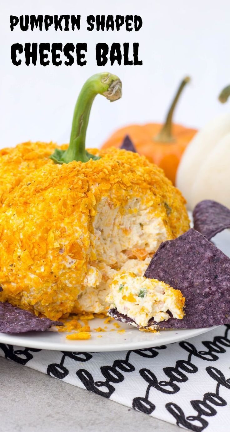 Pumpkin Shaped Cheese Ball - Simply Made Recipes