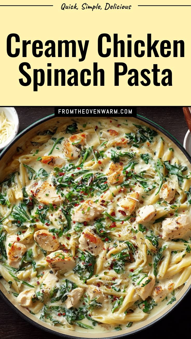 My Go-To Creamy Chicken Spinach Pasta Recipe You’ll Love