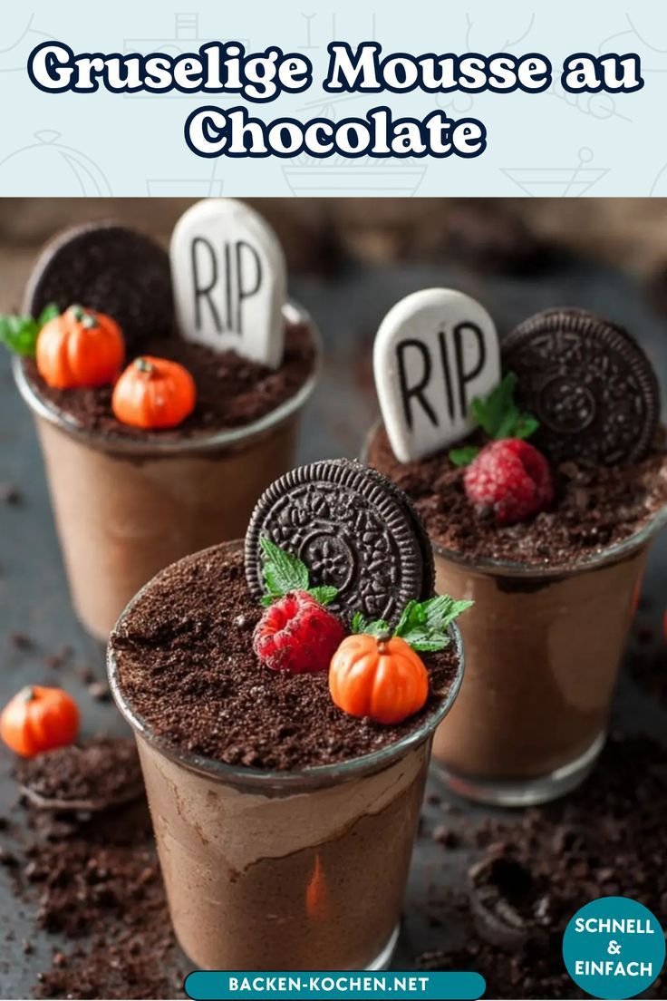 Gruselige Mousse au Chocolat – schnelles Halloween Dessert im Glas