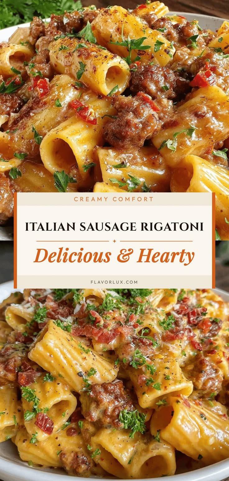 Hearty Italian Sausage Rigatoni Pasta Recipe Easy Best Dinner Idea