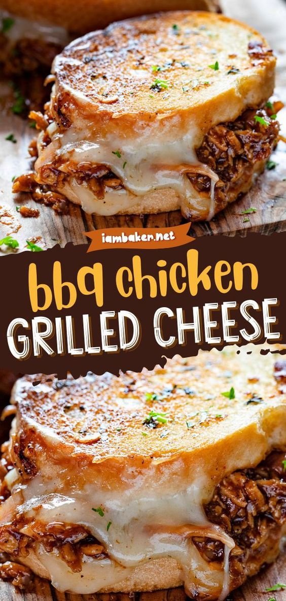 BBQ Chicken Grilled Cheese Sandwiches