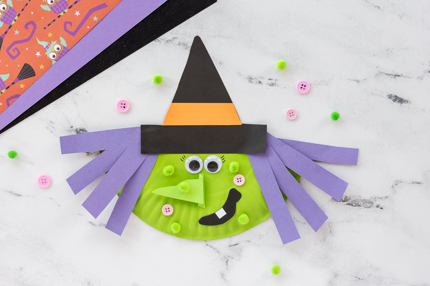 Paper Plate Witch Craft - Made To Be A Momma