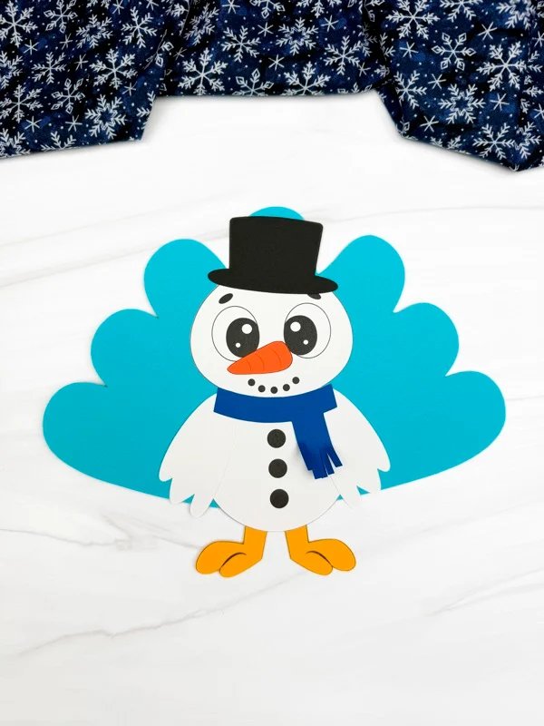Snowman Turkey Disguise Craft For Kids [Free PDF Template]