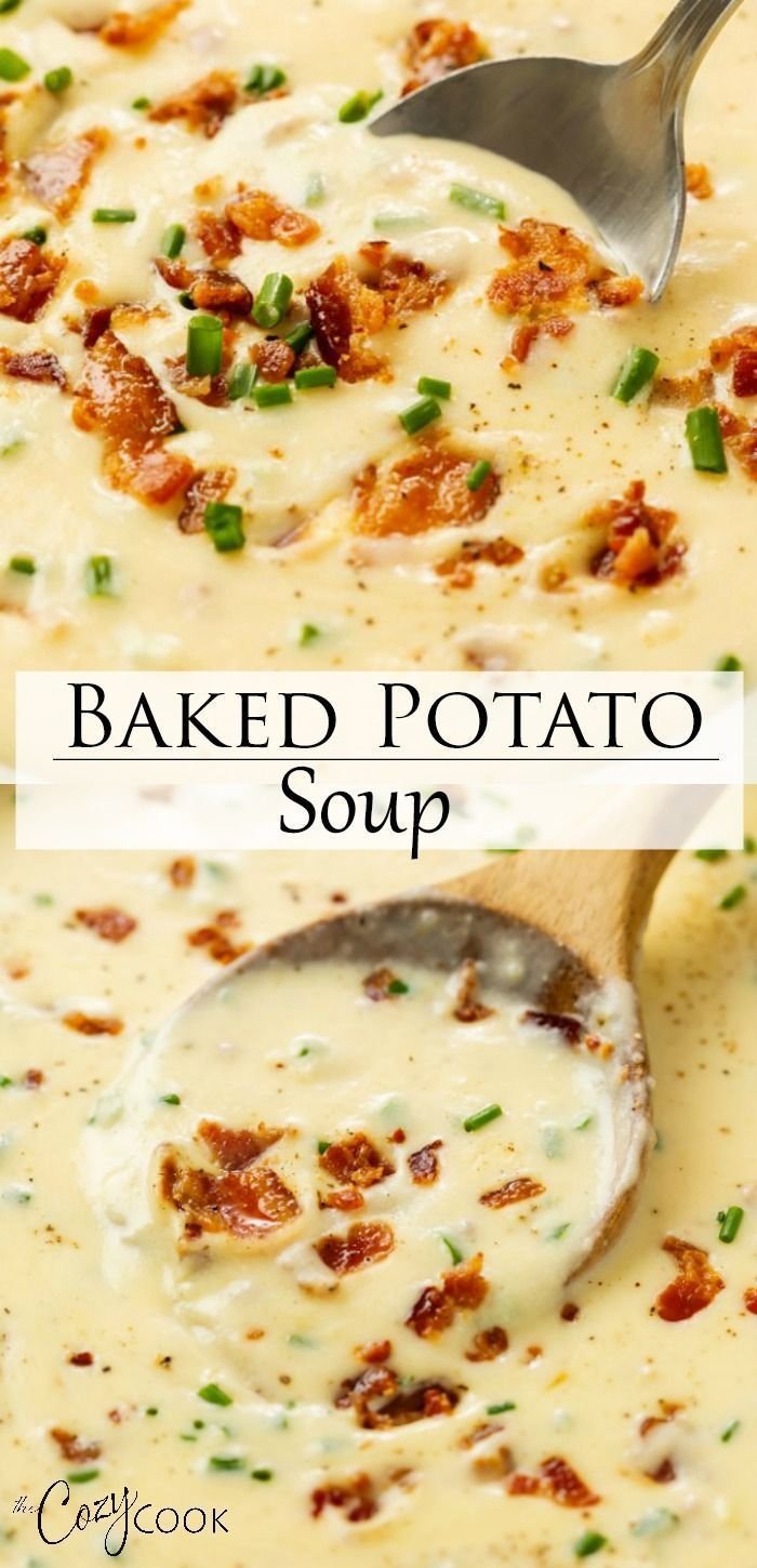 Baked Potato Soup - The Cozy Cook | Fall soup recipes, Easy soup recipes, Recipes