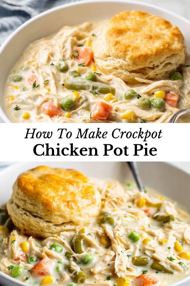 DIY chicken pot pie in a crockpot