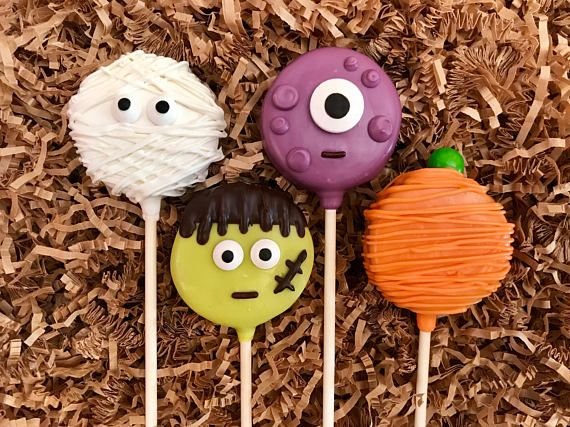 Halloween Oreo Cookie Pops / Chocolate Covered Oreo / Party Favor / One Dozen (12) - Etsy