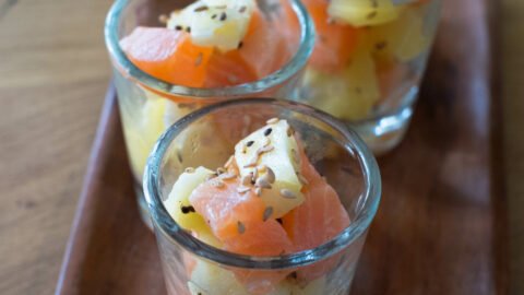 Verrines de saumon fum&eacute; au kiwi